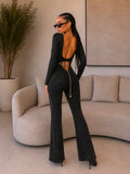 Tuta push up nero lurex