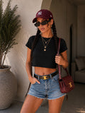 T-shirt crop in cotone vari colori