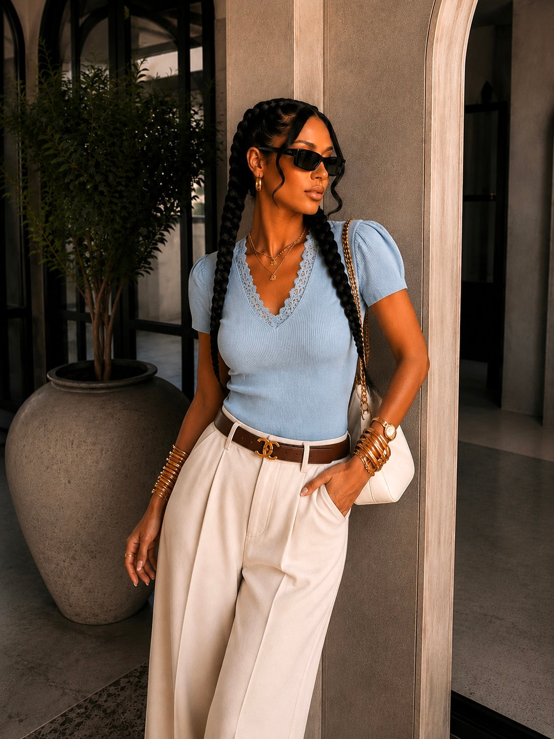 Maglia con inserti in pizzo