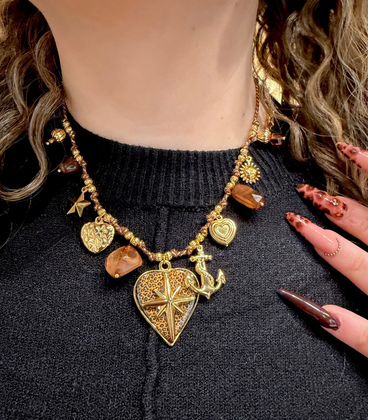 Collana cuori e sole