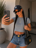 T-shirt crop in cotone vari colori