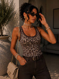 Canotta animalier mesh leopardata