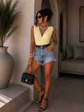 Body drappeggiato con scollo a V