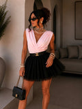 Body drappeggiato con scollo a V