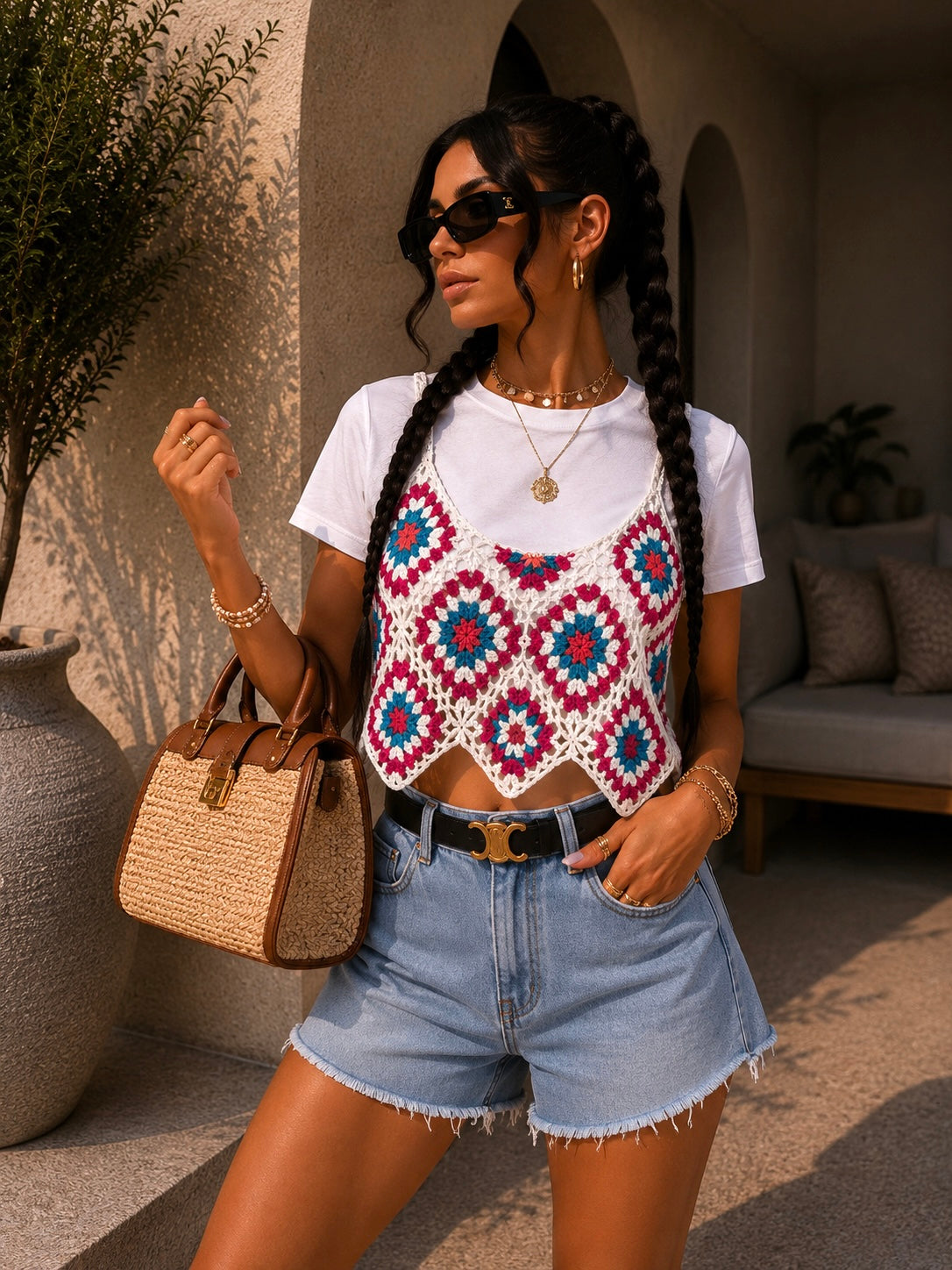 T-Shirt Crochet Flower Layer