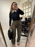Maglioncino nero con strass al collo
