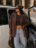 Blazer oversize con maniche in pizzo