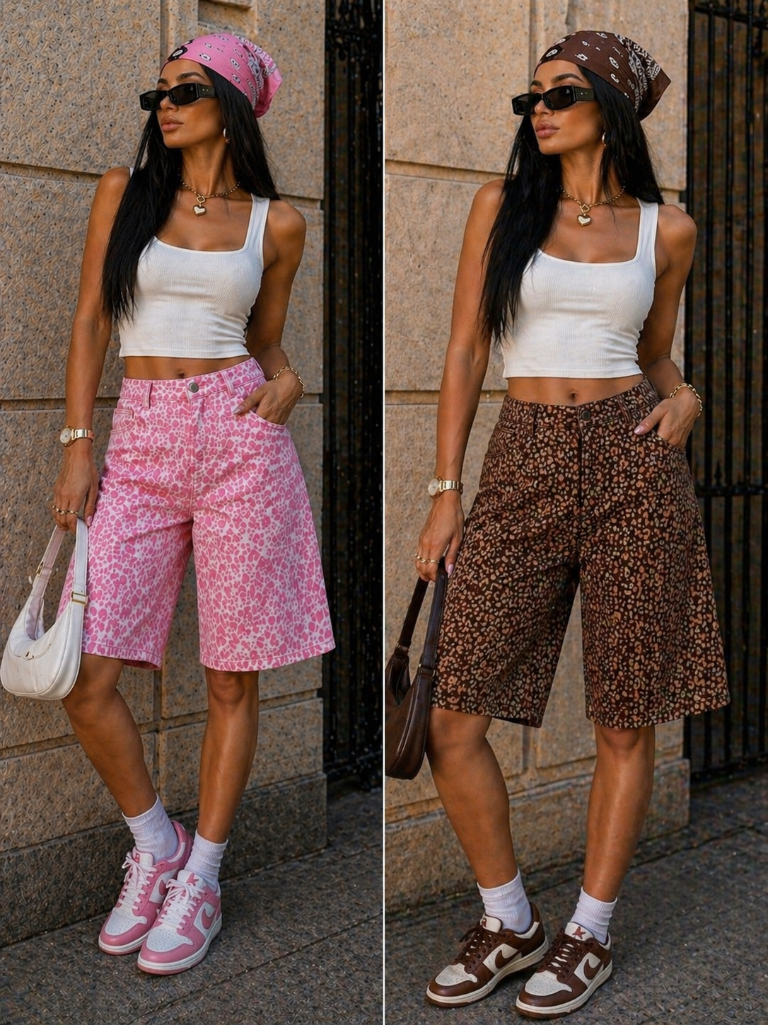 Short Leopard con elastico