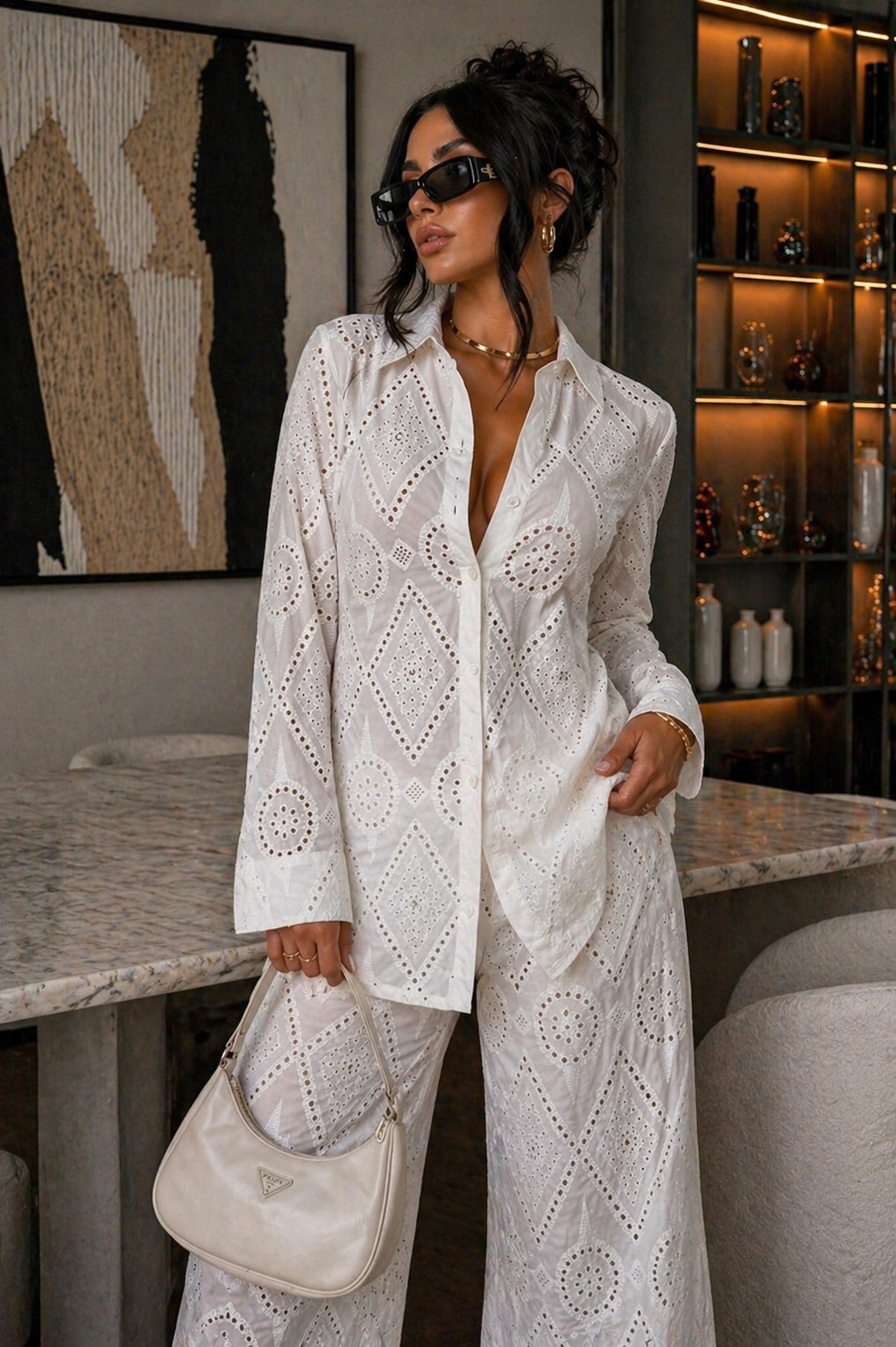 Completo Sangallo camicia e pantalone