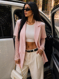 Blazer oversize con maniche in pizzo