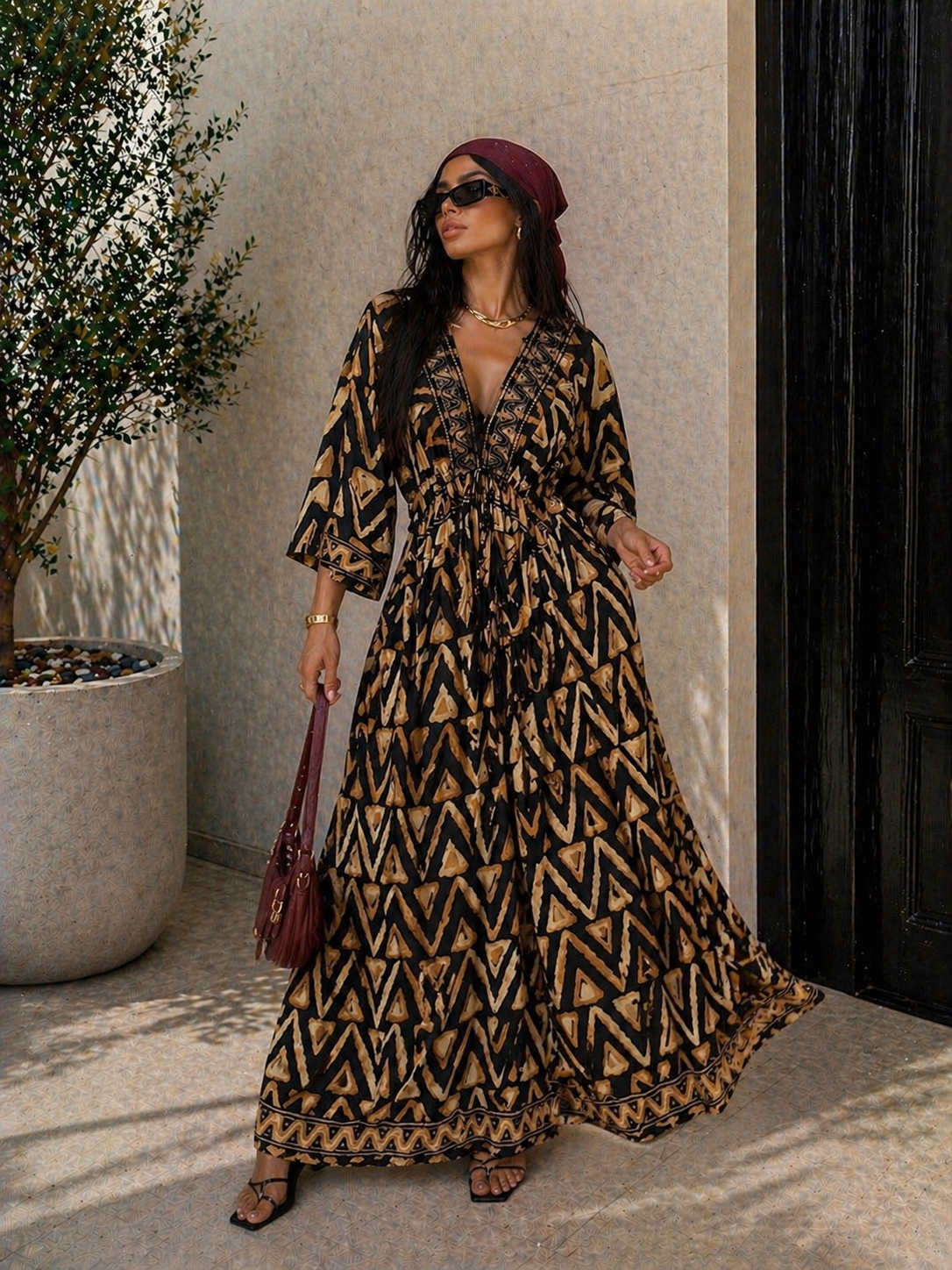Abito Boho Chic Sahara in seta