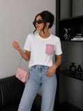 T-shirt tasca glitter pink