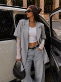 Blazer oversize con maniche in pizzo