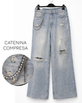 Jeans con catenina micropittura