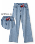 Jeans Wide Leg Cherry Detail