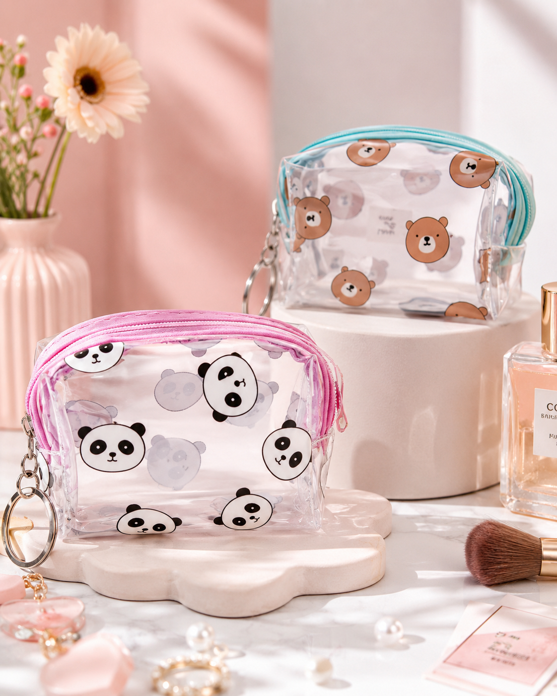 Pochette Trasparente Cute Collection – Panda & Teddy