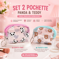 Pochette Trasparente Cute Collection – Panda & Teddy