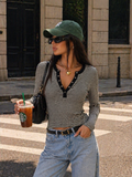 Maglia a Righe con Bottoncini