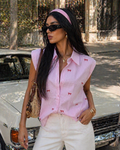 Camicia smanicata con fiocchetti