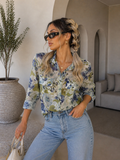 Camicia floreale in velo