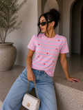 T-Shirt Cuoricini Candy Stripe