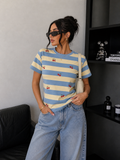 T-Shirt a righe con ciliegie