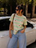 T-Shirt a righe con ciliegie