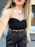 Completo top e pantalone cipria con conchiglie