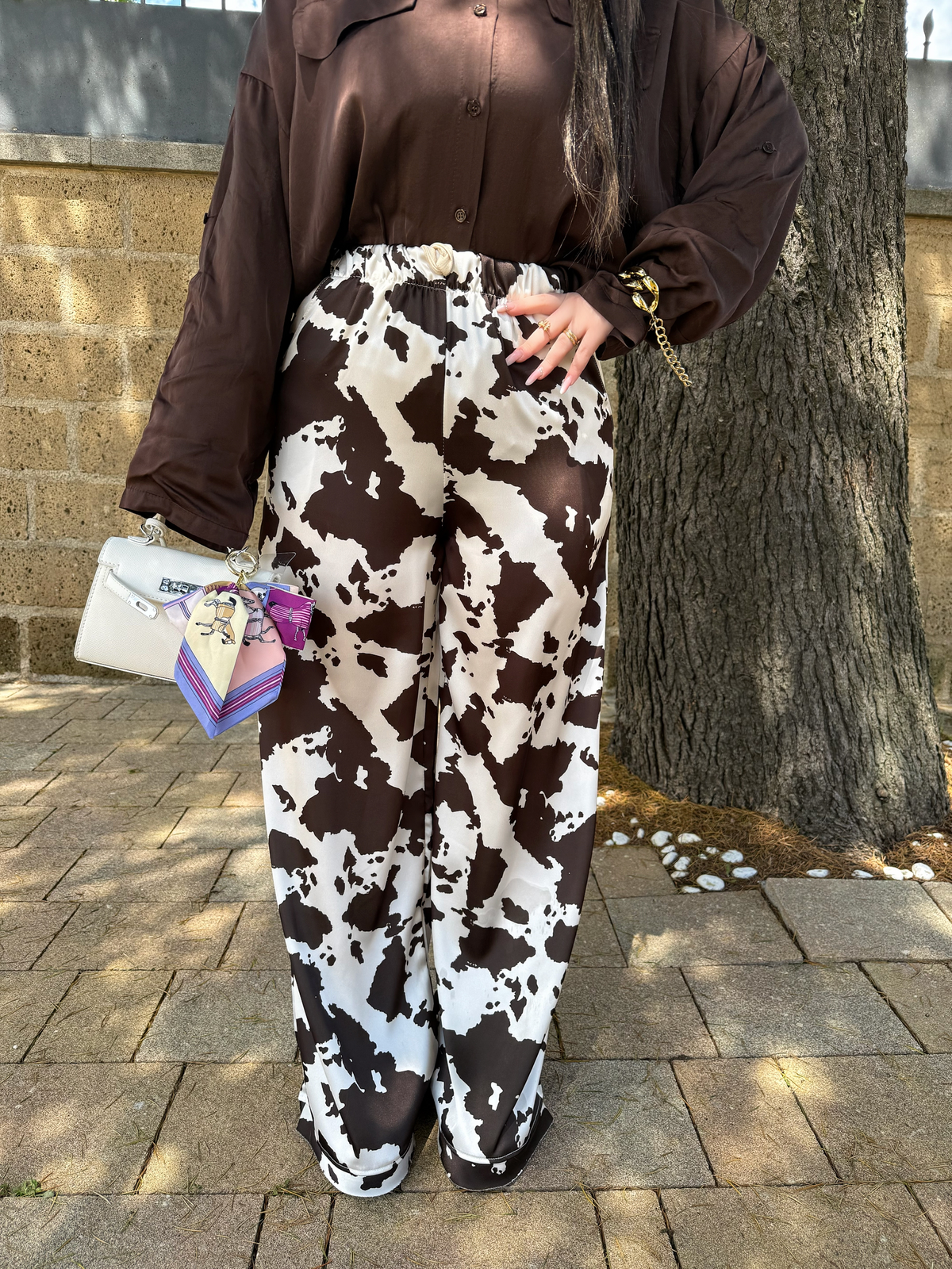 Pantalone effetto mucca