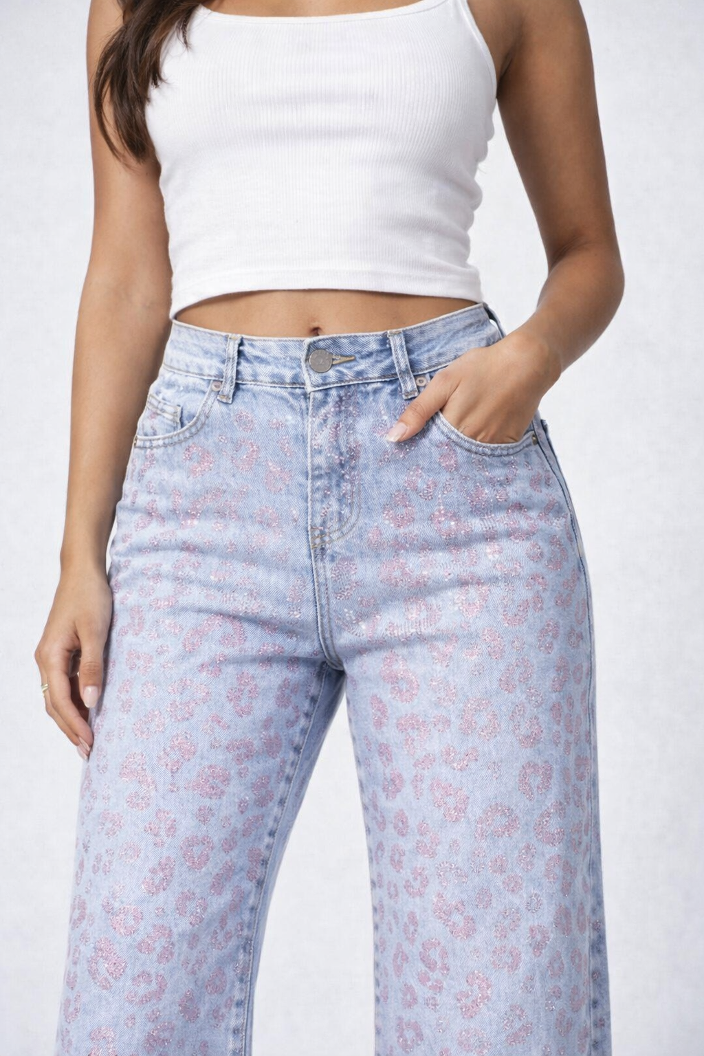 Jeans Leopard Soft Pink