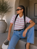 Polo in Maglia a Righe con colletto vari colori