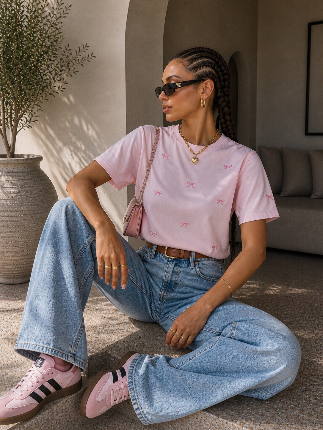 T-shirt con fiocchetti