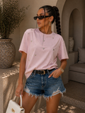 T-shirt Cuori Brillantini Love Basic