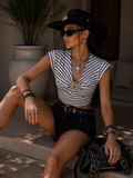 Top Righe Glam con Fibbia Gioiello