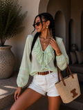 Blusa Lace Soft con Inserti in Pizzo