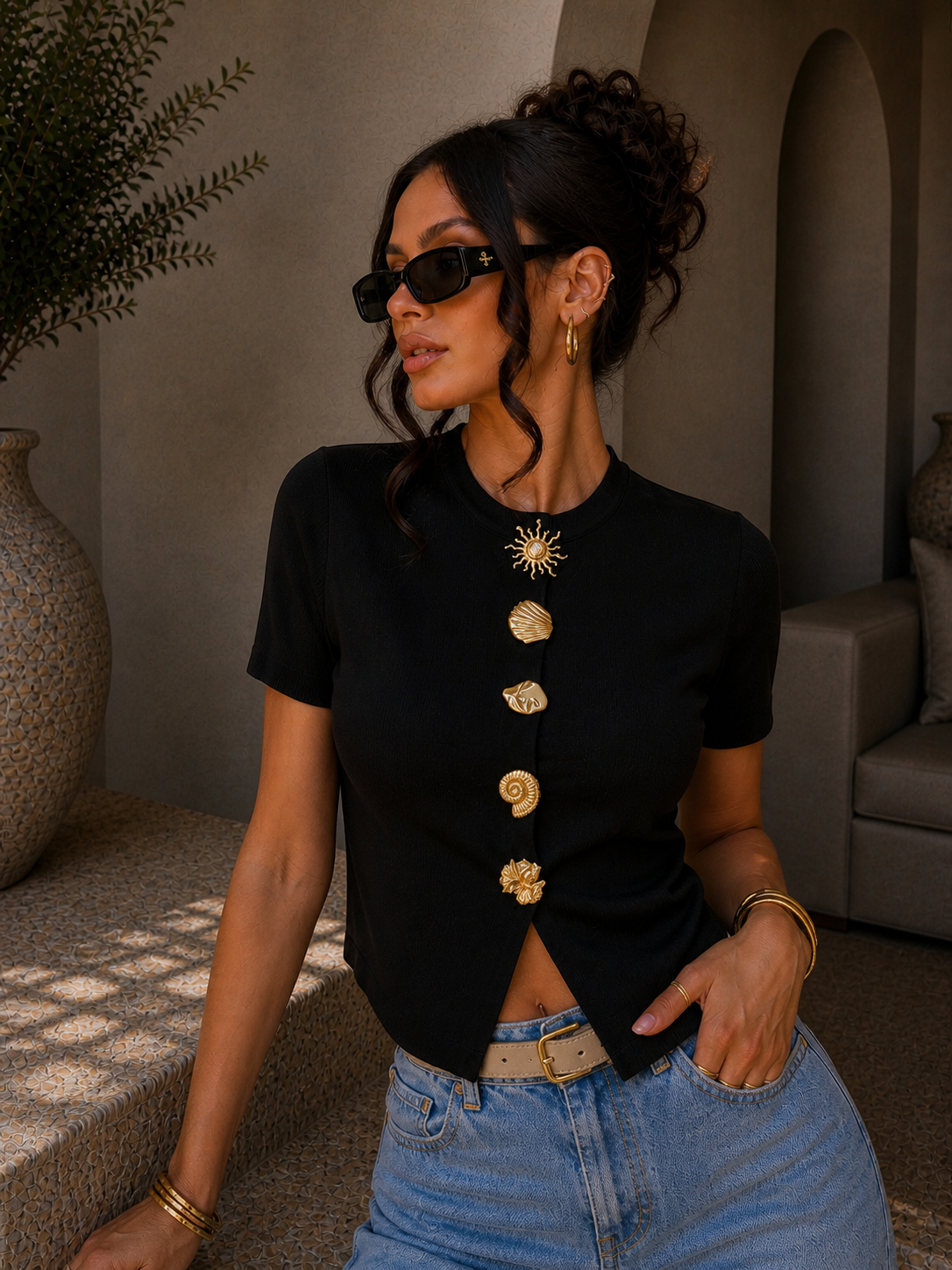 Maglia con gioielli Marine