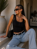 Top Lace Basic con bottoncini