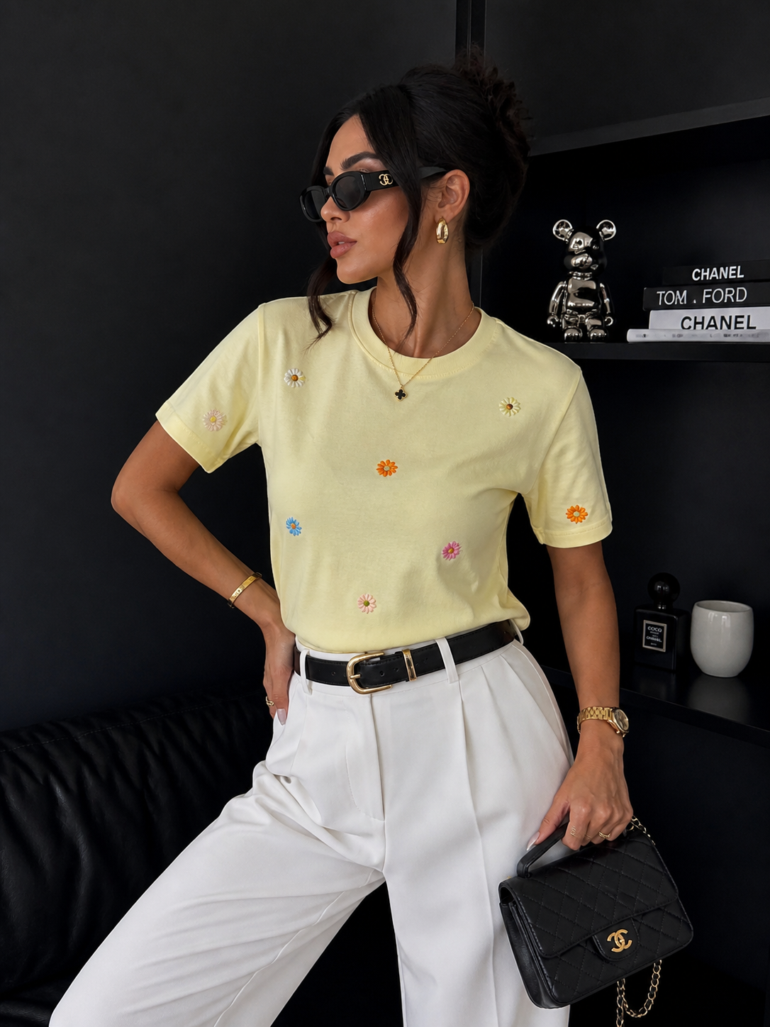 T-shirt con margherite