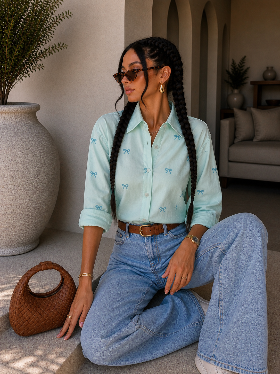 Camicia con fiocchetti