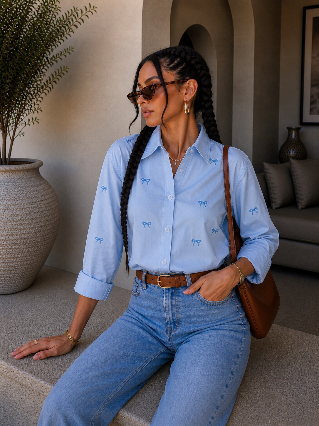 Camicia con fiocchetti