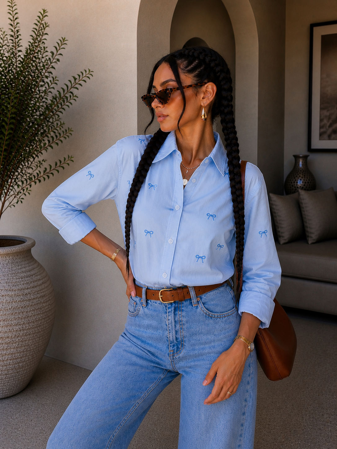 Camicia con fiocchetti