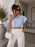 Camicia a quadri azzurra