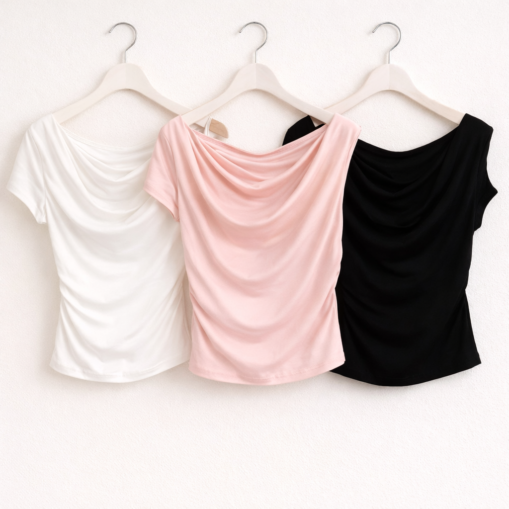 Top Elegant Draping scollato