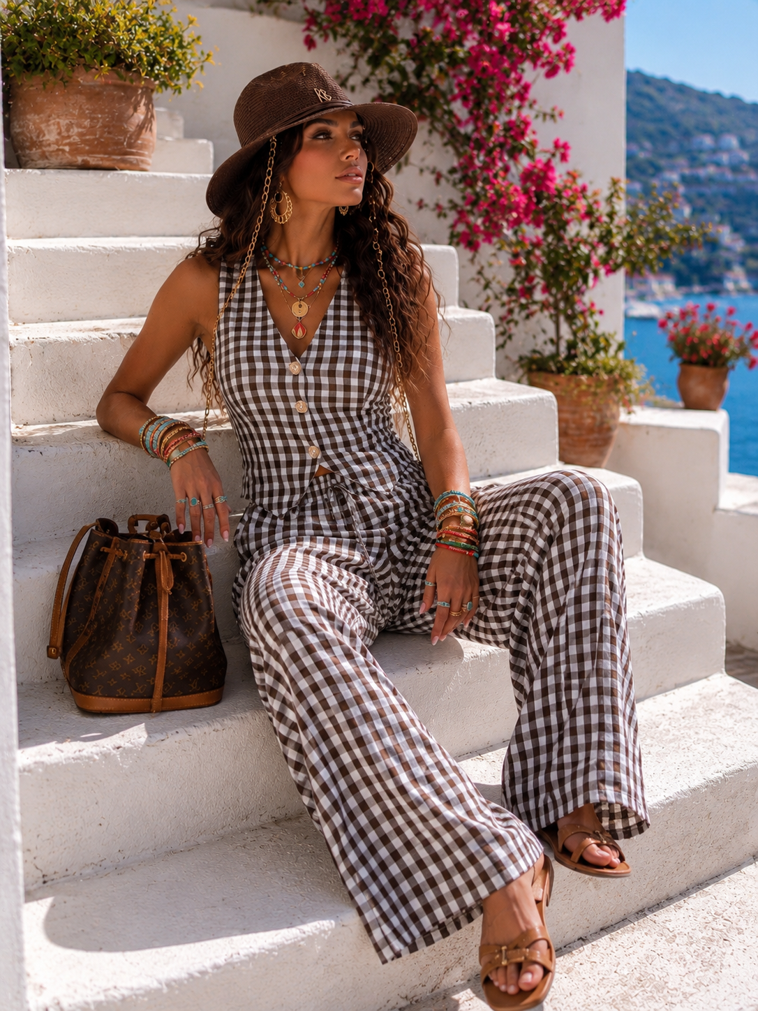 Completo vichy pantalone e top
