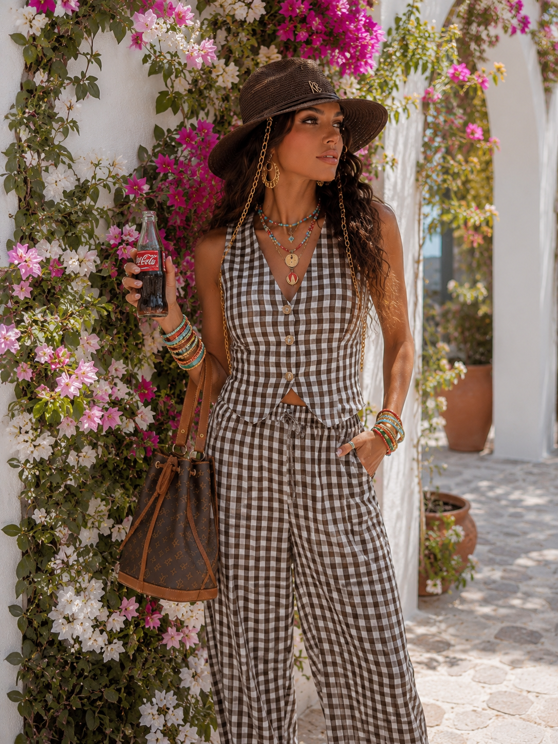 Completo vichy pantalone e top