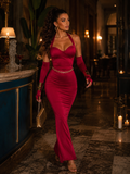 Completo body e gonna rosso