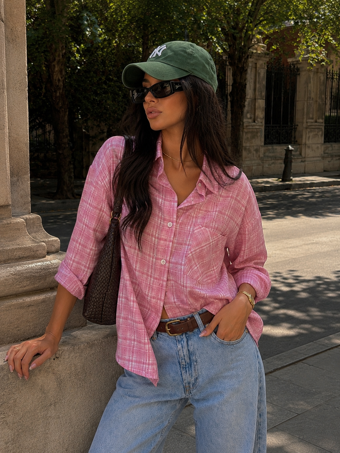 Camicia a quadri con brillantini ￼