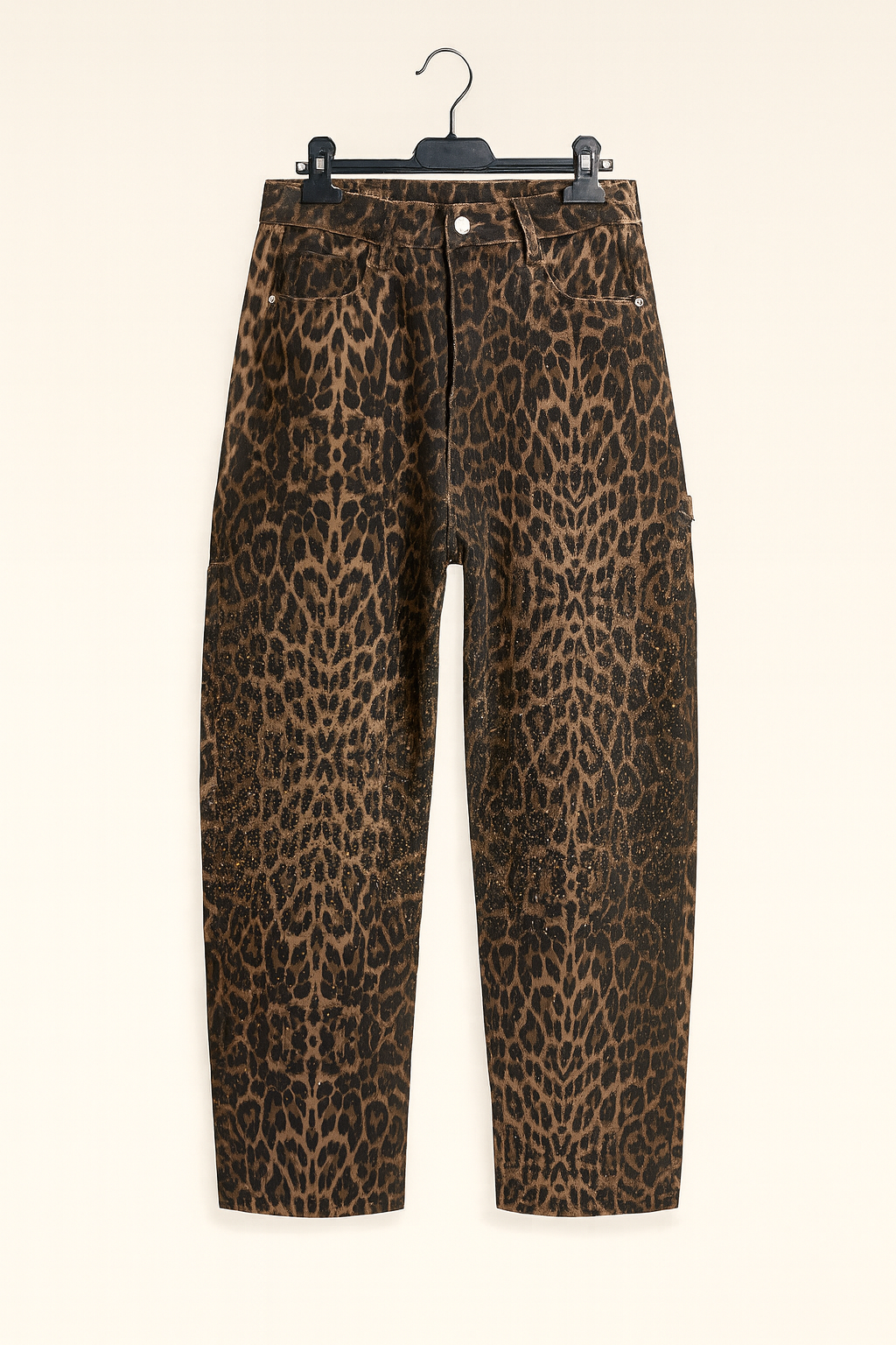 Pantalone con strass animalier