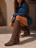 Stivale Texano Frange Wild Marrone Camoscio