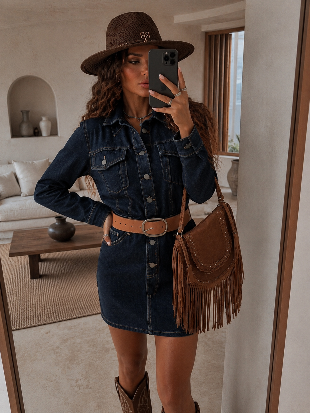 Abito Camicia Denim Belt